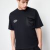Trendyol Large Size Black Oversize Pocket Detailed Printed 100% T-Shirt