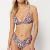 Trendyol Leopard Patterned Triangle Draped High Leg Regular Bikini Set