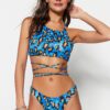 Trendyol Leopard Patterned V Cut Regular Leg Bikini Bottom