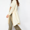 Trendyol Light Beige Oversize kapucnis vízlepergető hosszú esőkabát