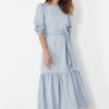Trendyol Light Blue Belted Midi Denim Dress