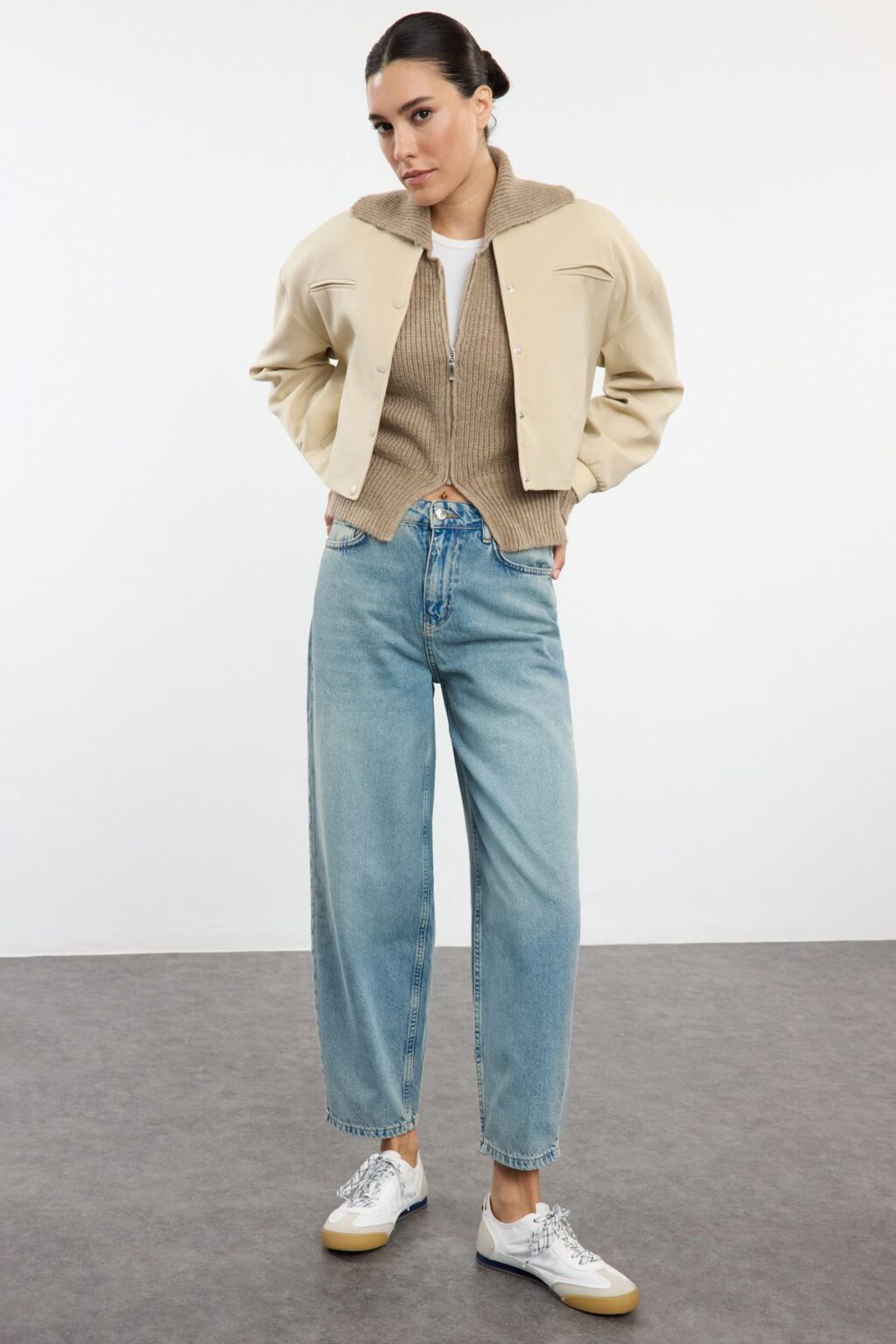 Trendyol Light Blue High Waist Barrel Baggy Jeans