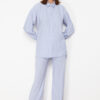 Trendyol Light Blue Long Back Wide Leg Shirt-Pants Weave Suit