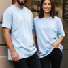 Trendyol Light Blue Oversize/Wide Cut 100% Cotton T-Shirt