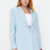 Trendyol Light Blue Regular Lining Detailed Woven Blazer Jacket