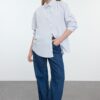Trendyol Light Blue Stone Detailed Oversize Woven Shirt