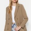Trendyol Light Brown Regular Lined Woven Blazer Jacket