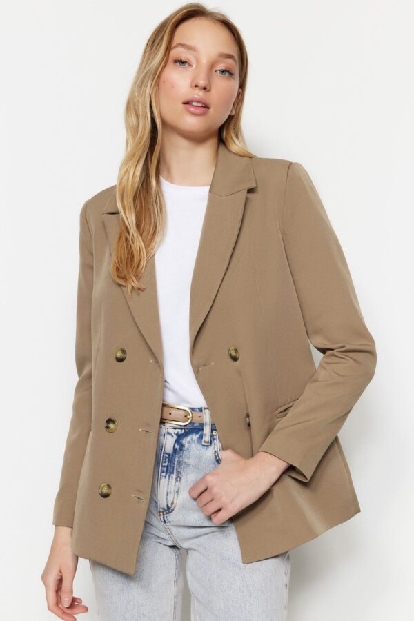 Trendyol Light Brown Regular Lined Woven Blazer Jacket