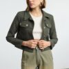 Trendyol Light Khaki Crop Woven Blazer Jacket