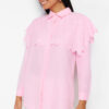 Trendyol Light Pink Big Collar Cotton Woven Shirt