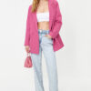Trendyol Light Purple Regular Lined Double-Breasted Woven Blazer Jacket