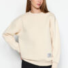 Trendyol Light Stone Label Detailed Regular Crew Neck Knitted Sweatshirt