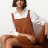 Trendyol Light brown Gilet Skater/Waist Opened Knitted Dress