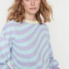 Trendyol Lila Jacquard kötöttáru pulóver