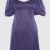 Trendyol Lila Vissza Részletes Jacquard Satin ruha