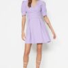 Trendyol Lilac A-Line Mini szőtt rakott szövött ruha