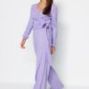 Trendyol Lilac Crop kötöttáru kétrészes szett