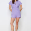 Trendyol Lilac Elastic Waist Wide Leg Mini Woven Jumpsuit