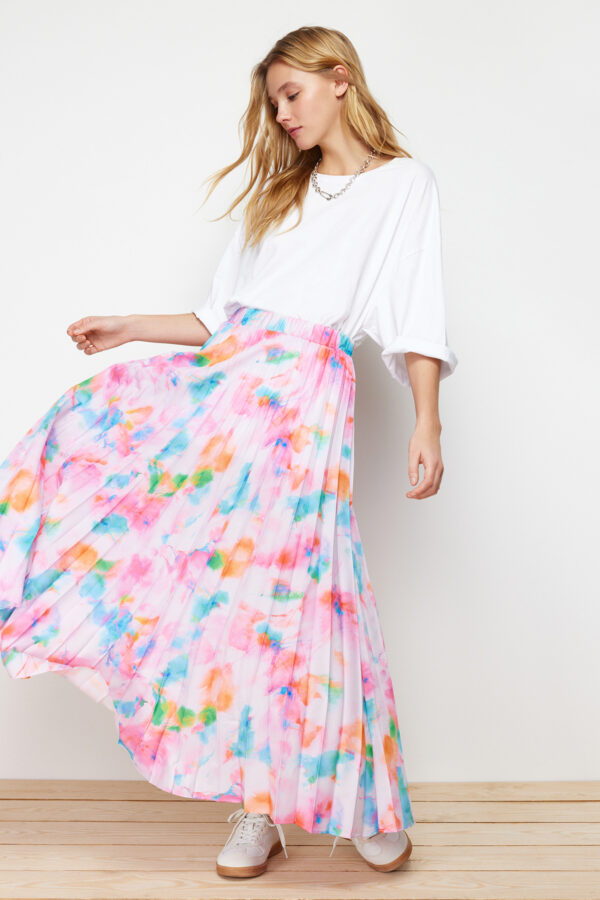 Trendyol Lilac Floral Pattern Pleated