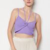 Trendyol Lilac Hangers and Window/Cut-Out Detail Knitted Crepe Knit Blouse