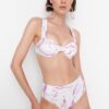 Trendyol Lilac Marbling Pattern High Waist Bikini Bottoms