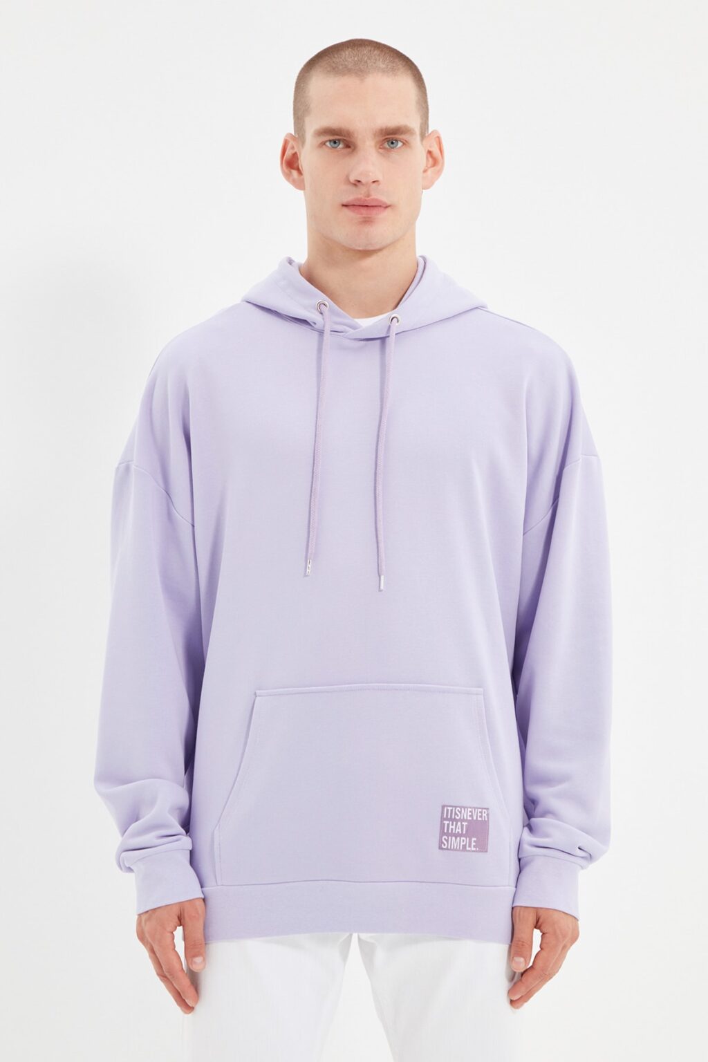 Trendyol Lilac Oversize/Wide Cut Hooded Fleece/Warm Sweatshirt