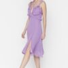 Trendyol Lilac Ruffle részletes estélyi ruha