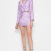 Trendyol Lilac Super Mini Skirt with Woven Shiny Fabric