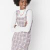 Trendyol Lilac Tassel Detailed Gilet Tweed Super Mini Dress
