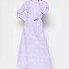 Trendyol Lilac öves kockás virág mintás fél pattintás szőtt ruha