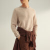Trendyol Limited Edition Beige Regular Fit Crew Neck Wool Basic Knitwear Sweater