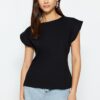 Trendyol Limited Edition Black 100% Cotton Basic Knitted T-Shirt