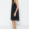 Trendyol Limited Edition Black Premium Pleated Shift/Plain Mini Knitted Dress With Low-Cut Back