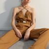 Trendyol Limited Edition Camel Belted Woven Overalls