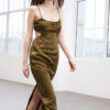 Trendyol Limited Edition Khaki Woven Satin Dress