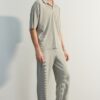 Trendyol Limited Edition Stone Straight Fit Textured Hidden Drawstring One Piece Sweatpants