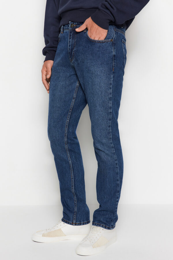 Trendyol Medium Blue 100% Cotton Straight Fit Jeans
