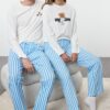 Trendyol Men's Ecru Regular Fit Striped Couple/Double Knitted 100% Cotton Pajama Set