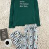 Trendyol Men's Emerald Green Regular Fit Printed Knitted Pajama Set