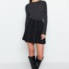 Trendyol Mini Skater/Waist Opened Knitted Skirt with Black Stone Accessories