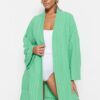 Trendyol Mini Woven Kimono & Caftan with Green Belt