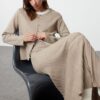 Trendyol Mink Buttoned Cardigan-Skirt Knitwear Top-Top Set