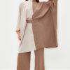 Trendyol Mink Color Block Waist Belted Tunic-Pants Woven Suit