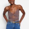 Trendyol Mink Knitted Window/Cut Out Detailed Body With Snap Fastener