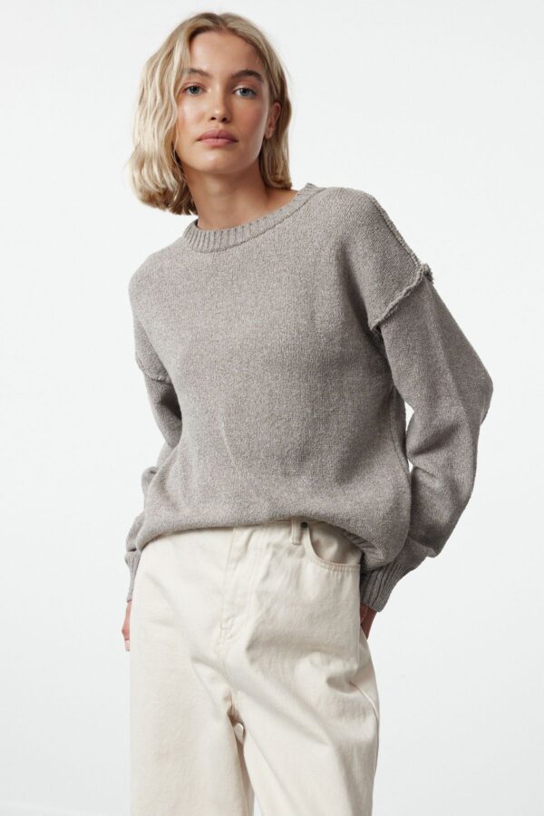 Trendyol Mink More Sustainable Wide Pattern Basic Knitted Sweater