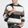 Trendyol Mink Oversize Crew Neck Color Blocked Knitwear Sweater