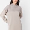 Trendyol Mink Oversize Knitted Color Block Sweatshirt Tunic