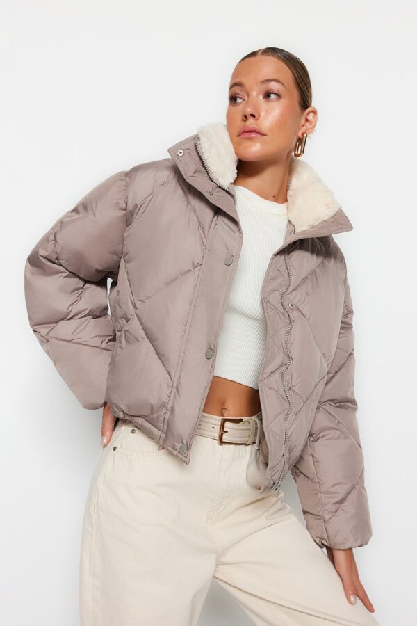 Trendyol Mink Oversize plüss gallér részletes