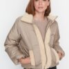 Trendyol Mink Oversized Collar Plush Detailed Puffy Coat