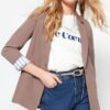 Trendyol Mink Regular Lining Detailed Woven Blazer Jacket